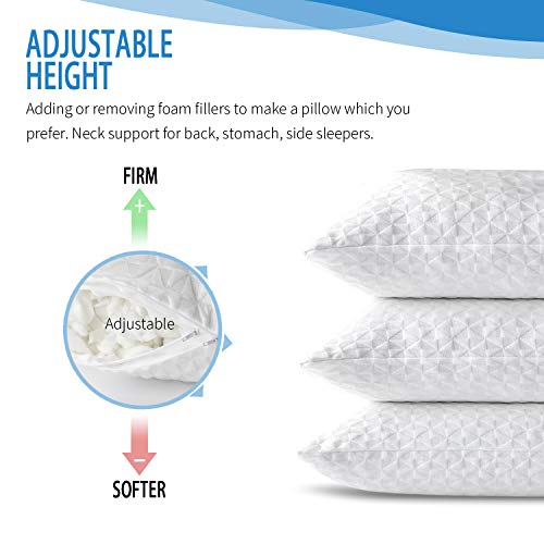 SORMAG Adjustable Shredded Memory Foam Pillows for Sleeping, Bamboo