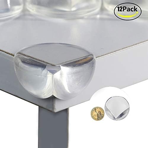 Clear Corner Protectors Guards Covers,Ledes Soft Baby Proofing Furniture Glass Table Desk Couch Edge Corner Safety Guard Protector Bumpers for Babies Kids Children Cats Strong Adhesive Tape (12-Pack)