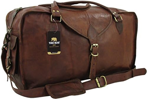 24" C50 Vintage Genuine Leather Carry On Suitcase Duffel Travel Bag