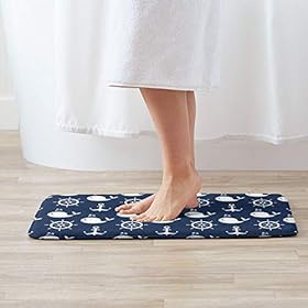 Bathroom Rug Nautical Whale Fish Wheel Anchor Bath Mat Carpet Absorbent Non Slip for Kitchen Shower Tub 19.5 x 31.5 inch 41zDXz4ZeHL. SS280