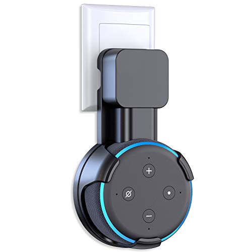 Bovon Outlet Wall Mount Hanger Holder Stand for Echo Dot 3rd Generation, Best Space-Saving Dot Accessories with Cord Management for Your Smart Home Speaker Without Mess Wires or Screws (Black) - Thumbnail 7