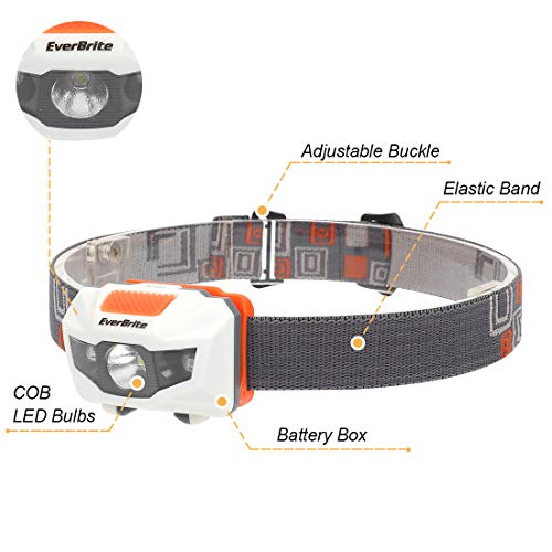 EverBrite Headlamp Flashlight, 5pack Super Bright COB Head Lamp