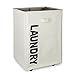 WISHPOOL Rolling Foldable Laundry Basket Square Corner Collapsible Waterproof Laundry Hamper Dirty Clothes Hamper Bag with Handle on Wheels L15.75XW13.39XH22 inch (beige)