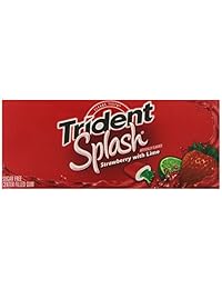 Trident Splash Gum, lima de fresa, 9 paquetes (paquete de 20)