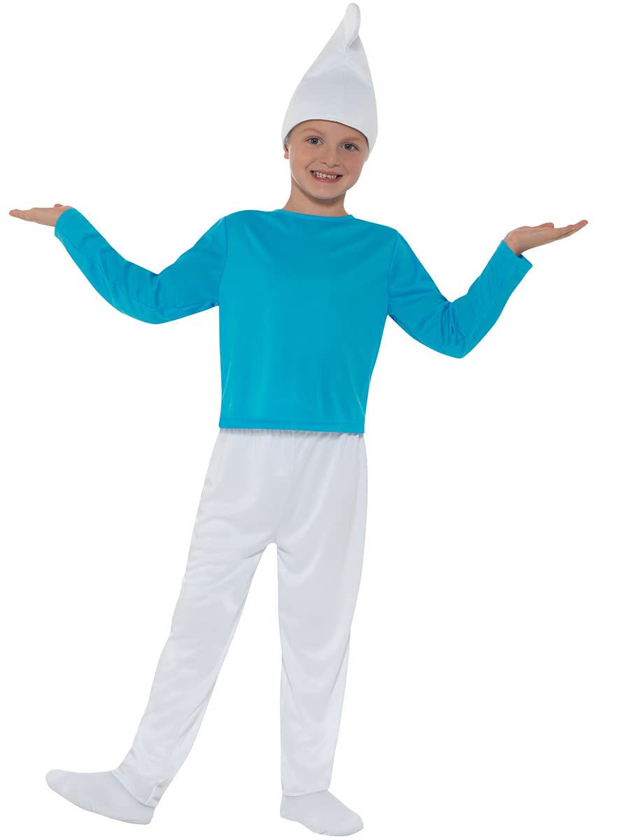 Funidelia | Smurf Costume 100% OFFICIAL for boys and girls size 10-12 years The Smurfs, Cartoons, Dwarf - Color: Blue, costume accessory - Fun costumes for your parties