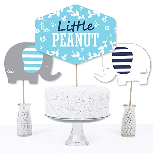 2 Blue+Elephant+Birthday+Centerpiece+Toppers