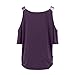 Casual Short Sleeve Shirt,FUNIC Plus Size Women Loose Summer Blouse Tops Shirt Tops (XX-Large, Purple)