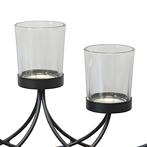 Briarwood Black Metal Votive Candelabra, Decorative Candle Centerpiece