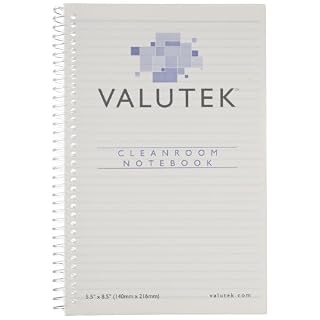 Valutek College Rule Cleanroom Notebook with Polyethylene Cover, 8.5″ Length x 5.5″ Width, White, 100 Pages