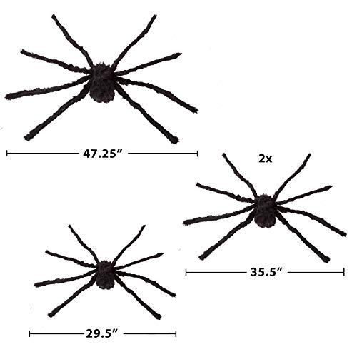 Four Halloween Realistic Hairy Spiders Set, Valuable Halloween Props, Halloween Spider Set for Indoo - //coolthings.us