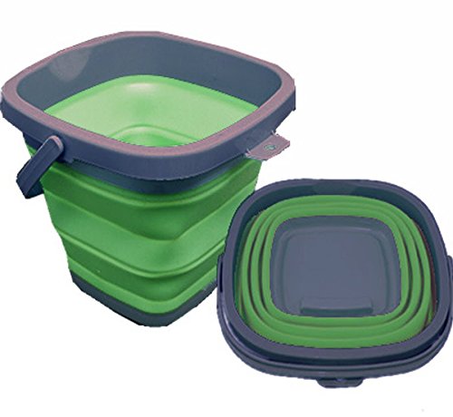 Collapsible Bucket 10L Square - Perfect for the Trailer, Motorhome, Small Apartment, Camping, Boating