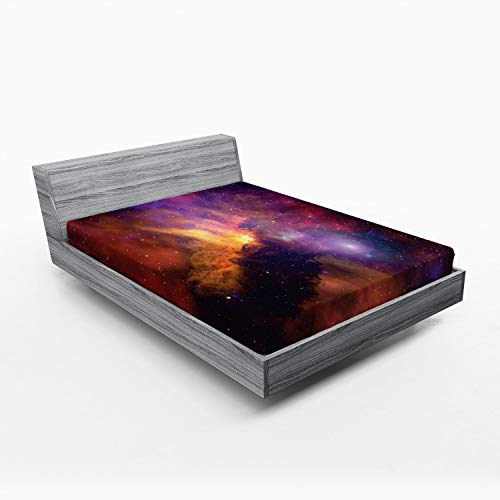 Lunarable Outer Space Fitted Sheet, Space Stars and