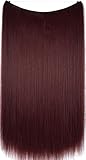 TOPREETY 100g24inch Straight Mircale Wire Stretchable Halo Hair Extensions Hot Resistant Synthetic Fiber