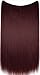 TOPREETY 100g24inch Straight Mircale Wire Stretchable Halo Hair Extensions Hot Resistant Synthetic Fiber