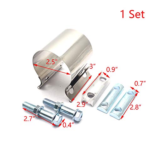 Tulead 2.5" Pipe Sleeve Stainless Steel Clamp Repair Jointing Exhaust Pipe Cutter