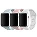 AdMaster Compatible for Apple Watch Band 38mm, Soft Silicone Sport Strap Compatible for iWatch Apple Watch Series 1/ Series 2/ Series 3, S/M Size (Pink Sand/Turquoise/White)