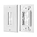 3 Pack Single Gang Brush Wall Plate Style Easy to Install Cable Pass Through Insert for Wires Speaker HDMI Network Phone Cables Home Theater Systems Pass Through Insert (White)