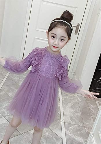 Amazon イダク 女の子 シフォンワンピース 花柄 長袖 レースワンピース 発表会 結婚式 入園式 演奏会 お呼ばれ ワンピース チュニック 通販