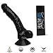 Healthy Vibes Huge Black 10'' Thick Realistic Dildo with Balls - Lifelike Dong with Suction Cup - Oversized Body Safe Penis Shaped Sex Toy