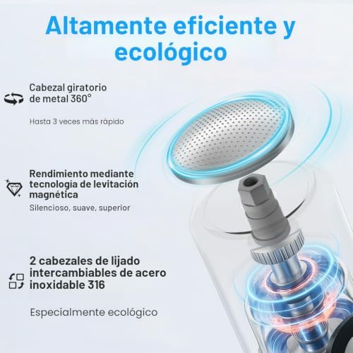 Pedicure Profissional para Pés com 2 Cabeças de Polimento de Metais, Ajuste de 3 Velocidades, Lima Elétrica dos Pés Dureza, Lima Elétrica para Pés Resistente à Água IPX6