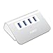 AUKEY USB Hub 3.0 Portable Aluminum 4 Port USB 3.0 Hub for Data Transfer with 3.3ft USB Cable for MacBook Air, Mac Mini, iMac, Laptop, PC, USB Flash Drives, HDD Hard Drive (Silver) primary