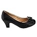 Beston CC04 Women's Sweet Bow Tie Mid Heel Slip On Dress Pumps Half Size Larger