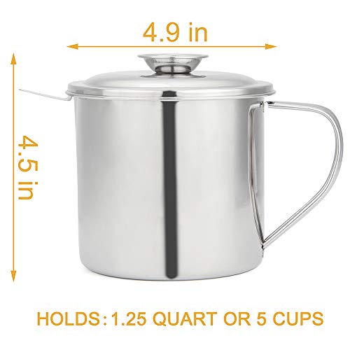 Bacon Grease Container Kitchen Cooking Oil Container Grease Container with Strainer Filter