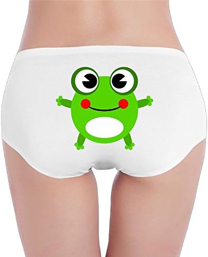 Ward Smith Women's Cute Frog Low-Rise Cotton Bikini Brief Seamless Panties Underwear XL White