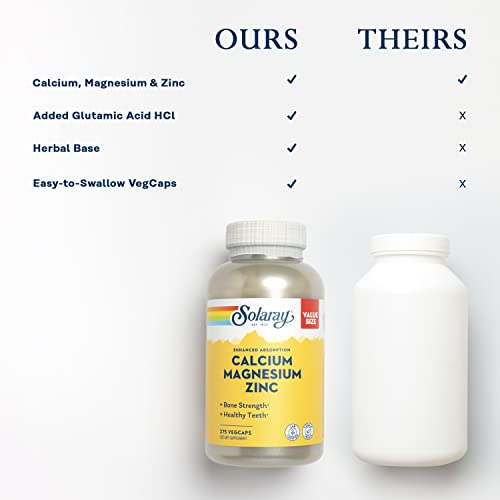 Solaray Calcium Magnesium Zinc Supplement, with Cal & Mag Citrate