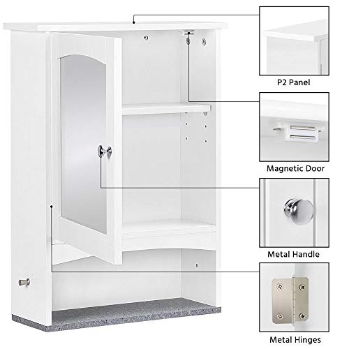 Yaheetech Bathroom Medicine Wall Mounted Mirror Storage