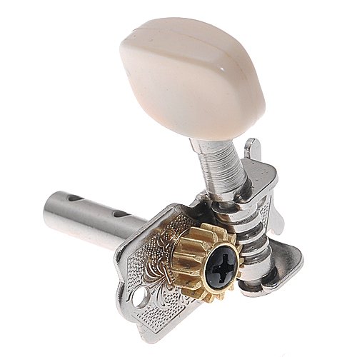 Kmise 6R Classical Guitar String Tuning Pegs Tuner Machine Heads Chrome (White) (A1659) - Thumbnail 2
