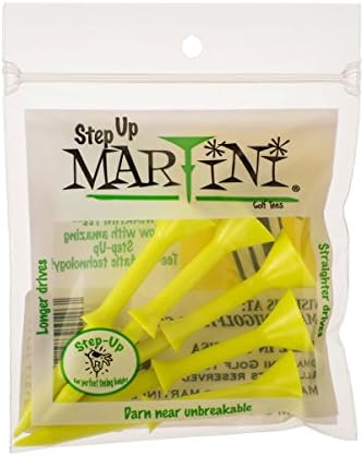 Martini Step-Up Golf Tees – Virtually Unbreakable – Yellow, 3.25 inches