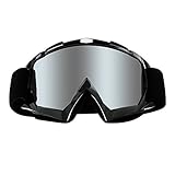4-FQ Motorcycle Goggles Dirt Bike Goggles Anti UV Safety Goggles Anti Scratch Motocross Goggles Dustproof Motorcycle Glasses Motorbike Goggles for Cycling Riding Climbing Skiing-Sliver Lens