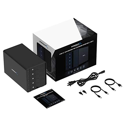 SABRENT 5-Bay USB 3.2 Gen 2 SATA Docking Station for 3.5” HDD/SSD, 10Gbps USB-C DAS, Tray-Less Hot-Swap, Aluminum Enclosure with 120mm Cooling Fan, Individual Power Switches, No RAID (DS-SC5B)