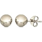 925 Sterling Silver Ball Stud Earrings- Butterfly Backings 3mm-12mm Silver Yellow or Rose