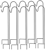 Ashman Shepherds Hook 10 Pack Black, 35 Inches Tall, Made of Premium Metal for Hanging Solar Light, Bird Feeders, Mason Jars, Garden Stake and Wedding Decor