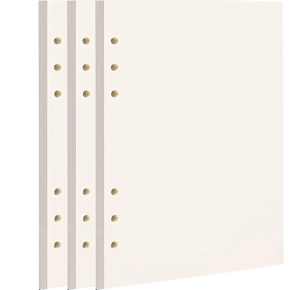 JOYISEN 3PCS A5 Blank Refill Paper 100GSM Beige A5 Refills Paper with 6 Hole 135 Sheets/270 Pages for Notebook Sketching Drawing DIY Bullet Journal