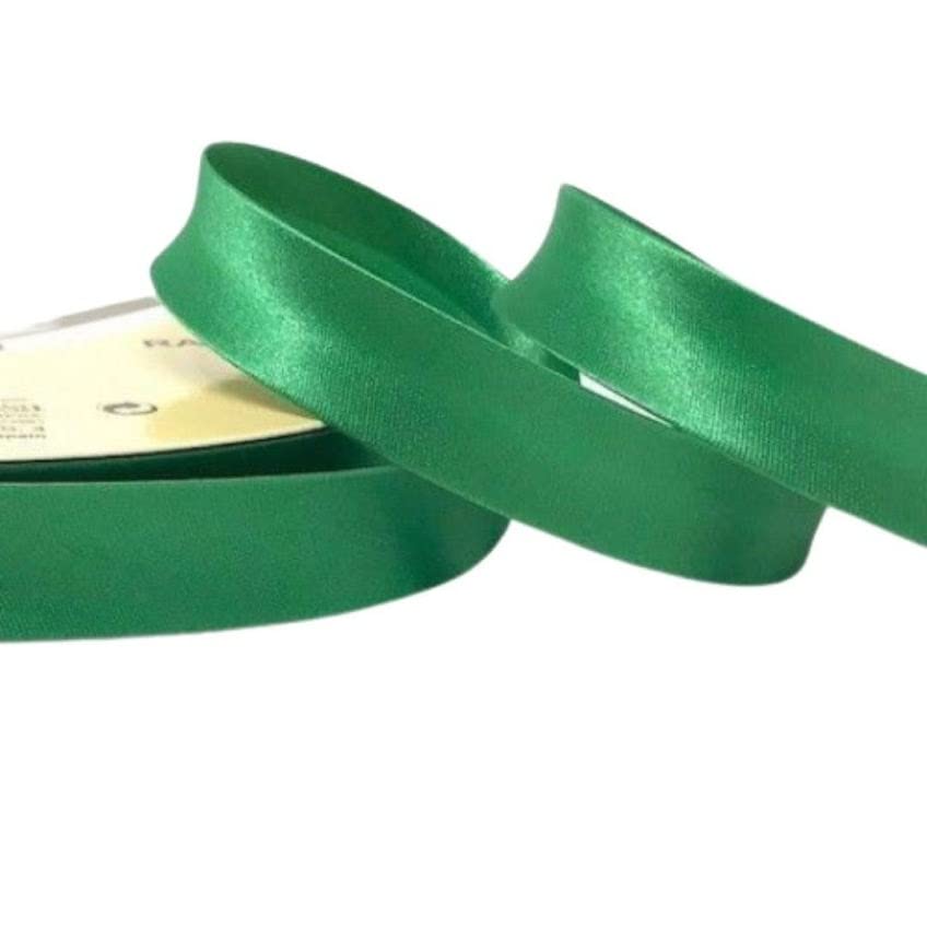 Plush Addict Single Fold Satin Bias Binding Tape for Sewing, Edging, Stitching, Hemming, Trimmings, Accessories, Outfits and Crafts - Emerald - 18mm Wide x 5 Metre