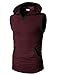 H2H Mens Fashion Sleeveless Hoodies with Pocket WINE US S/Asia M (CMTTK015)