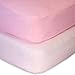 Fitted Crib Sheets (2 Pack) | Premium 100% Jersey Cotton | Toddler & Baby Girl Nursery Bedding Set | Pink & White Gingham & Polka Dot Patterns