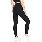 POVTY High Waisted Yoga Pants for Women with Pockets, Tummy Control Workout Leggings, Butt Lifting Gym Pants, Black S-3XL