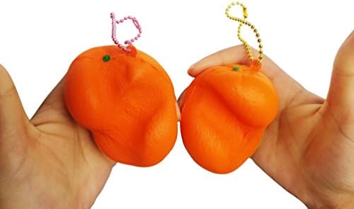 Lovely Queen 7CM 2pcs Scented Slow Rising Orange Squishy Toy Cellphone Straps