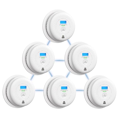 X-Sense Smoke and Carbon Monoxide Detector Combo 10-Year Battery, Wireless Interconnected Combination Detector, Up to 24 X-Sense Link+ Wireless Alarms, SC01-W, 6-Pack X-Sense Smoke and Carbon Monoxide Detector Combo 10-Year Battery, Wireless Interconnected Combination Detector, Up to 24 X-Sense Link+ Wireless Alarms, SC01-W, 6-Pack