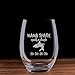 Baby Mama Shark Etched Wine Glass - Stemless Novelty Wine Glass for Women with Sayings - Funny Shark Gifts & Cup Accessories for Mom Mother Friends