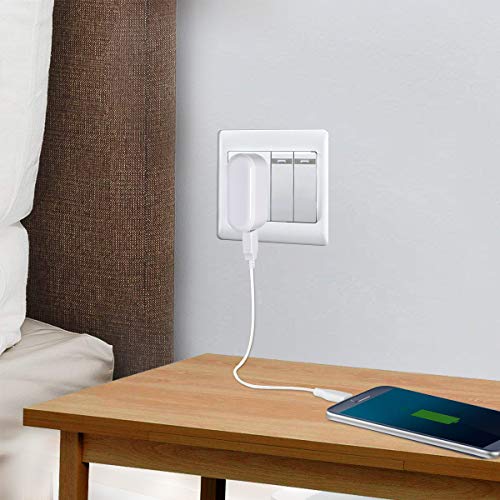 USB Charger and Plug Adapter with USB Cable for Electric Massager, Media MP3 MP4 Player (5V 550mA)