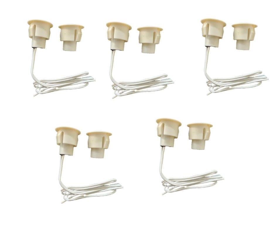 LE Sircut Magnet Door Contact, 5pcs Recessed Wired Security Door contact Sensor Alarm Magnetic Reed Switch, Magnetic Door Sensor, Connect Circuit, Magnet Away - Break Circuit (LEMS-108-5)