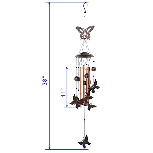 1 BLESSEDLAND+Butterfly+Chime+4+Aluminum+Butterflies+Wind