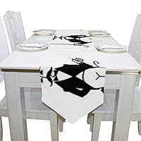 Menedo Table Cover Gentleman Handsome Funny Diamond Table Runner Traditional Tablecloths for Kitchen Outdoor Carnival Party Office Table Covers Bar Coasters 13x90 Inch
