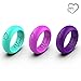 Comidox 3 PCS Silicone Wedding Ring Bands for Women,Men's Functional Silicone Rubber Rings,Safe Flexible Comfortable Love Rings,Fit for Sports, Outdoors and Gift,Double Love Heart Pattern 3 Colours
