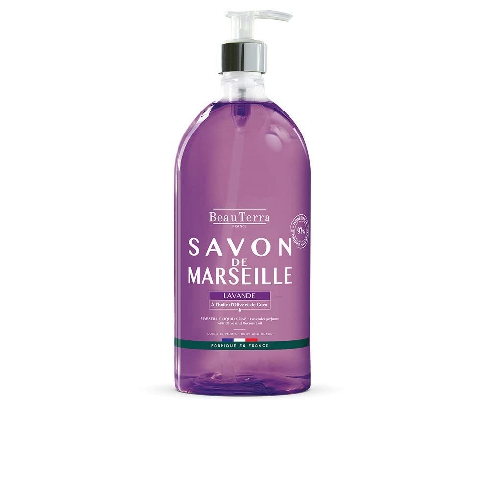 Beau Terra Savon de Marseille, Body and Hands, Lavender, 1 Litre